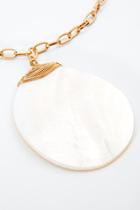 Francesca's Malia Mop Pendant Necklace - Pearl