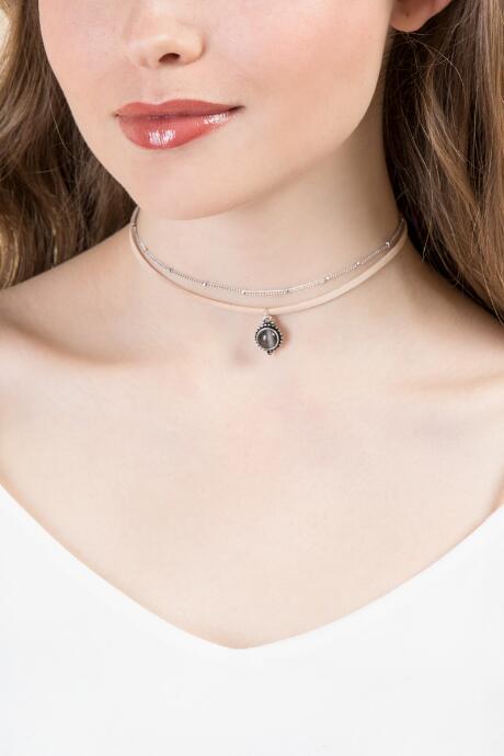 Francesca's Natalie Silver Choker Set - Silver