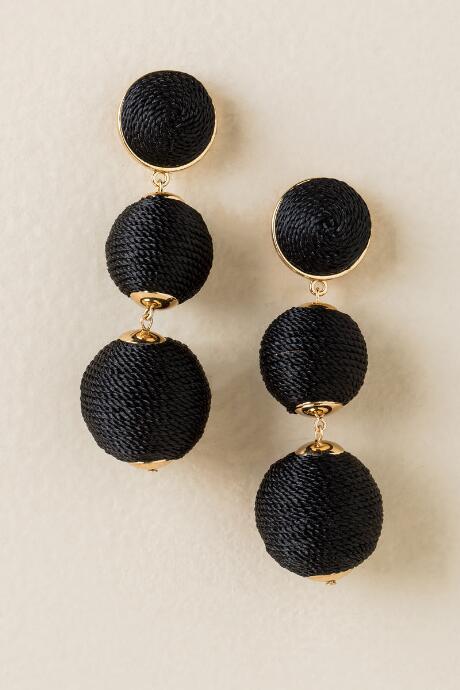 Francesca Inchess Yadira Bauble Ball Earring In Black - Black