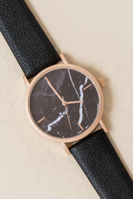 Francesca's Rohan Marble Watch - Black