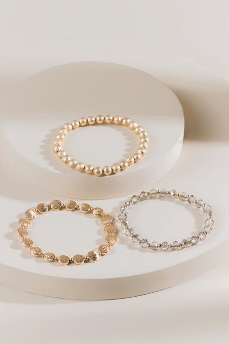 Francesca's Genna Beaded Bracelet Set - Gold