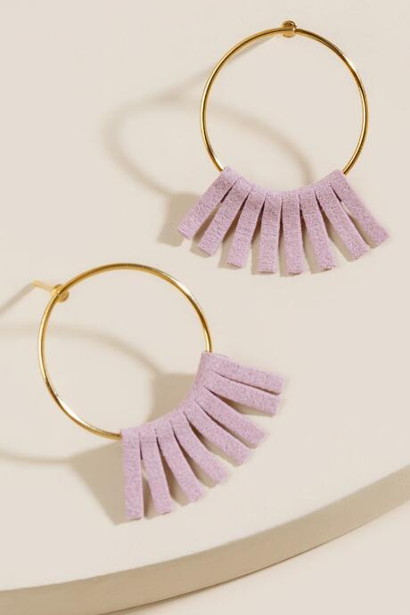 Francesca's Nori Suede Tassel Earrings In Lavender - Lavender