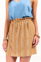 Francesca's Pat Paperbag Waist Skirt - Warm Sand