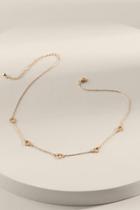 Francesca's Mia Pave Heart Delicate Necklace - Gold