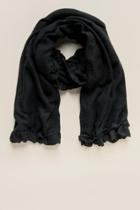 Francesca's Lela Ruffle Scarf - Black