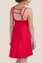 Francesca's Kourtney Strappy Shift Dress - Red