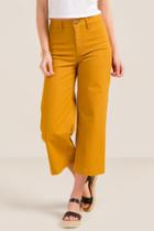 The Group La, Inc. Jessie Mustard Cropped Wide Leg Jeans - Mustard