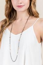 Francesca Inchess Jeanna Beaded Strand Necklace - Hematite