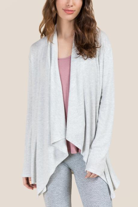 Francesca's Sylvia Cozy Draped Cardigan - Heather Gray