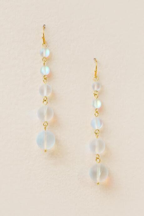 Francesca's Aurora Descending Bead Drop Earring - Iridescent