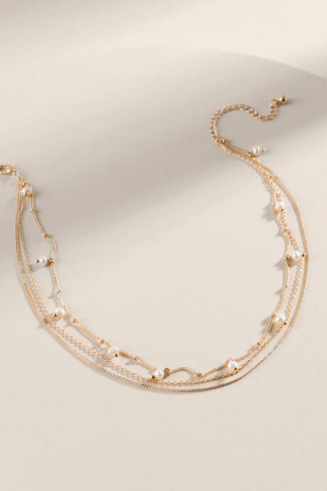 Francesca's Sarah Pearl Drops Choker - Pearl