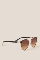 Francesca's Quixote Aviator Sunglasses - Brown