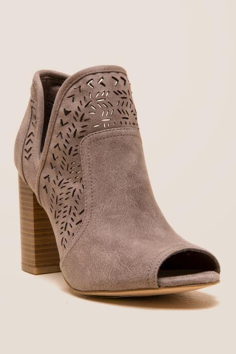 Francesca Inchess Fergalicious Harvey Peep Toe Shootie - Taupe