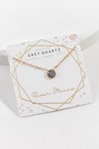 Francesca's Power Stone Semi-precious Pendant Necklace - Gray