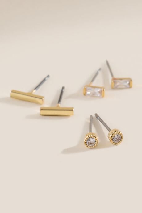 Francesca's Savi Tiny Cz Stud Set - Crystal