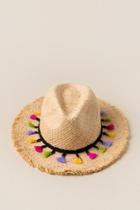 Francesca's Xaviera Tassel Panama Hat - Natural