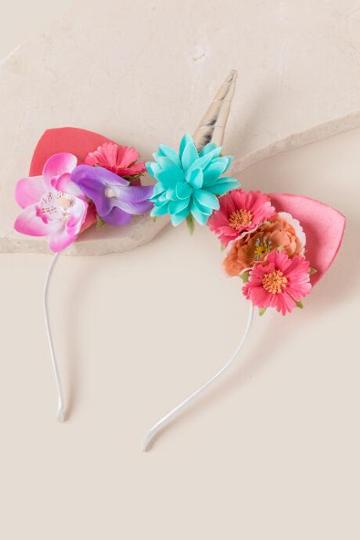 Francesca's Unicorn Flower Headband - Pink