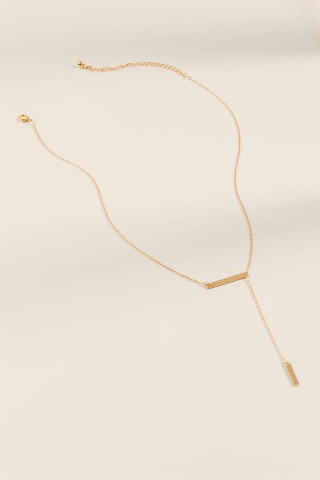 Francesca's Briana Brushed Bars Pendant Necklace - Gold