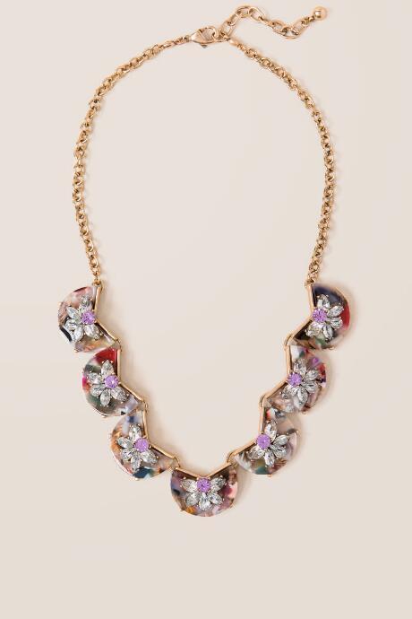 Francesca's Olivia Statement Marbled Resin Necklace - Multi
