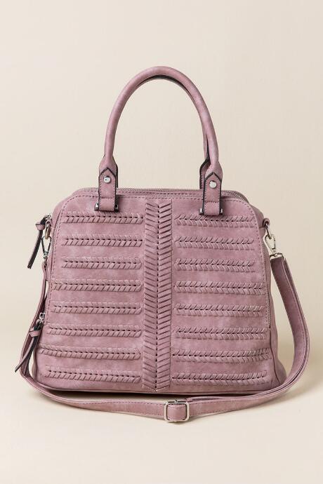 Francesca's Nichole Whipstitch Satchel - Rose