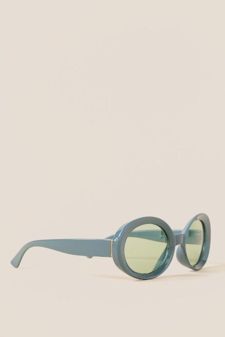 Francesca's Charlee Retro Round Sunglasses - Teal
