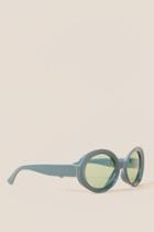 Francesca's Charlee Retro Round Sunglasses - Teal