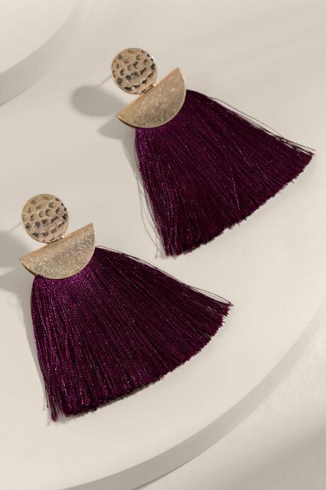 Francesca's Marina Tassel Drop Earrings - Purple