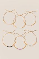 Francesca's Shay Semi Precious Pull Tie Bracelet - Purple
