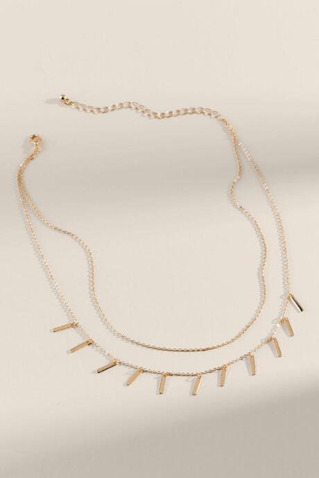 Francesca's Alia Bar Layered Necklace - Gold