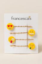 Francesca's Emoji 4 Pack Bobby Pin Set - Yellow