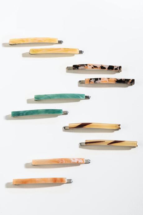 Francesca's Jenna Resin Bobby Pins - Multi
