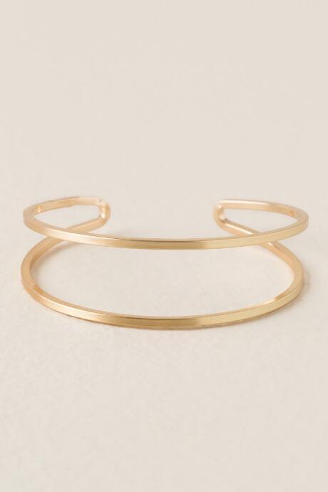 Francesca's Elysia Double Bar Metal Cuff - Gold