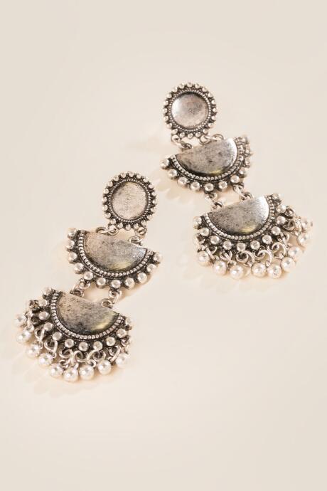 Francesca's Mollie Layered Drop Earrings - Silver