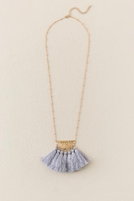 Francesca Inchess Magdaline Tassel Fringe Pendant - Periwinkle