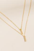 Francesca's Wendy 14k Gold Layered Bar Necklace - Gold