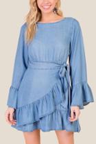 Francesca's Abigail Ruffle Sleeve Dress - Lite
