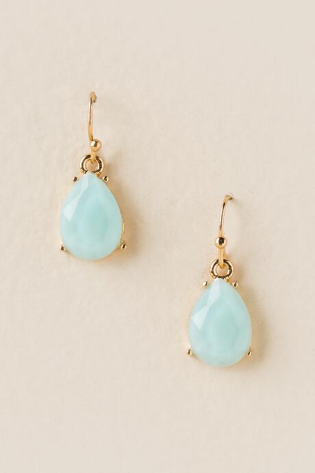 Francesca's Lindsey Delicate Teardrop Earring In Mint - Mint