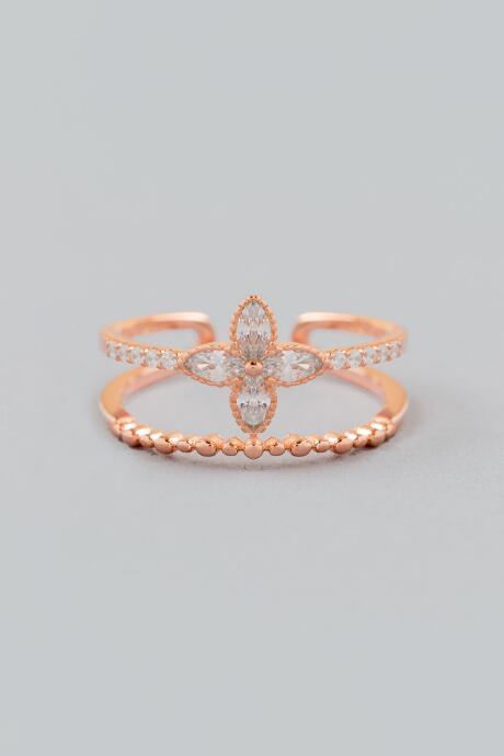 Francesca's Izel Sterling Ring In Rose Gold - Rose/gold
