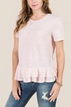 Heyrij Inc Dianna Ruffle Bow Back Tee - Blush