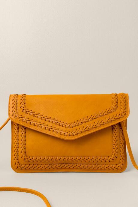 Francesca's Karen Braided Envelope Clutch - Marigold