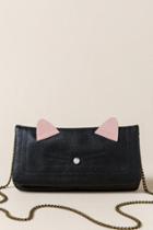 Francesca's Mattie Cat Wallet Crossbody - Black