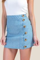 Francesca's Mavis Pin Stripe Mini Skirt - Lite