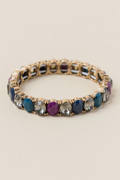 Francesca's Jordan Oval Stretch Bracelet In Multi - Multi