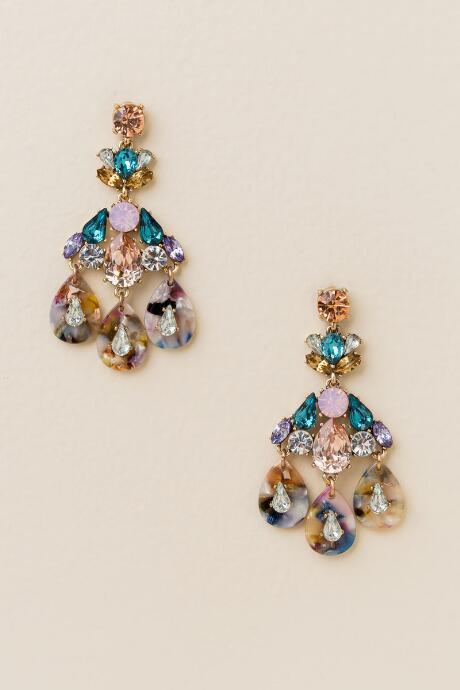 Francesca's Penley Marbled Chandelier Earring - Multi