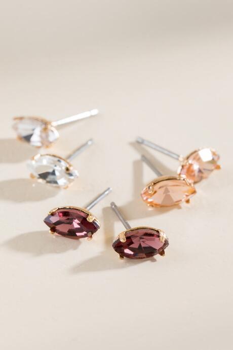 Francesca's Daniela Marquis Stud Set - Mauve