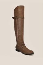 Olivia Miller Cara Over The Knee Zip Boot - Brown