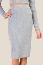 Francesca Inchess Emilia Knit Pencil Skirt - Heather Gray