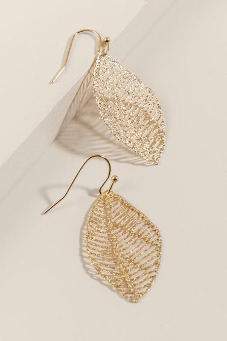 Francesca's Julissa Leaf Earrings - Gold