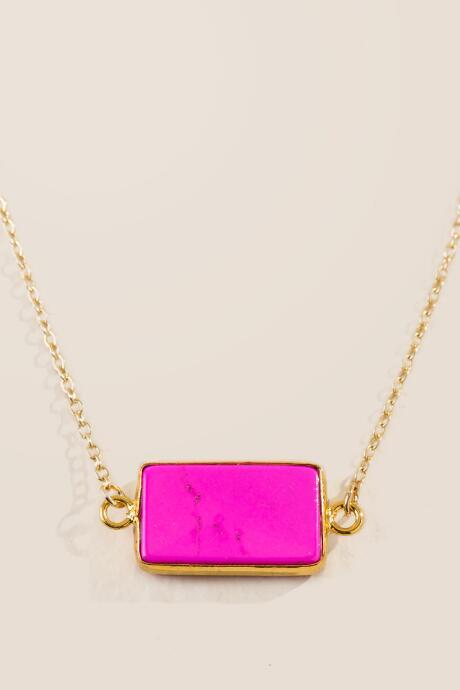 Francesca's Valdina Pendant Necklace In Neon Pink - Fuchsia