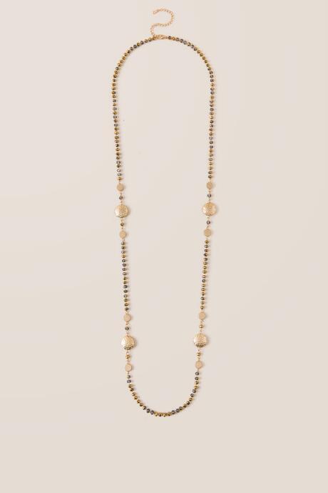 Francesca's Arianne Beaded Station Necklace - Gold
